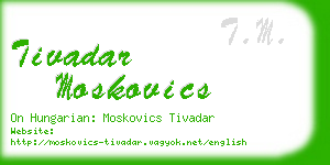 tivadar moskovics business card